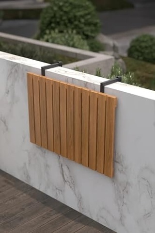 Ahşap Katlanır Balkon Masası Açık Ceviz