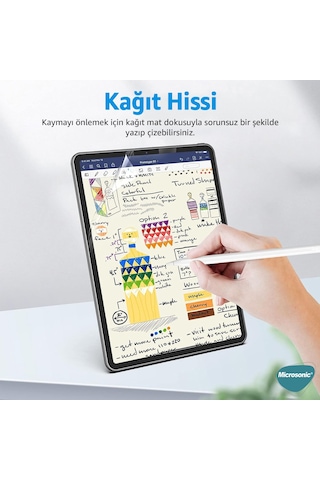 Microsonic İpad Uyumlu Mini 7 A2993-a2995 Paper Feel Kağıt Dokulu Mat Ekran Koruyucu