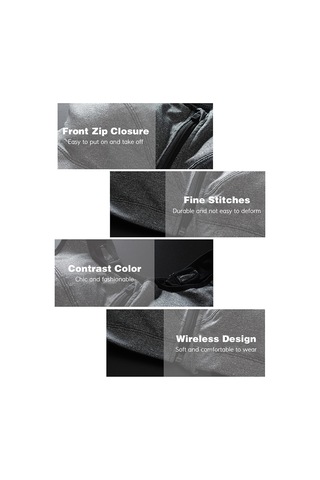 Moveevo Kadın Spor Bra Gri Xl - Yüksek Dayanıklı Şok Emici, Ön Zip Ve Arka Kanca Kapanma, Bez Yok, Yoga Ve Fitness İçin - 801 Gri