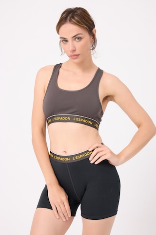 Athleshorts Yüksek Bel Kadın Uzun Boxer Şort-3268 Siyah