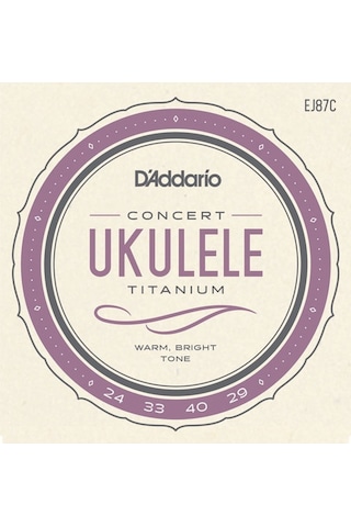 D'addario Ej87C Titanium Ukulele. Concert Takım Tel Ukulele Teli