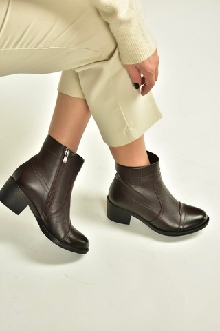 Fox Shoes V555567203 Kahverengi Alçak Topuklu Comfort Ortopedik Taban Kadın Bot Kahverengi