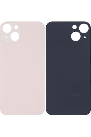 Apple Uyumlu iPhone 13 Logolu Arka Pil Batarya Kapağı - Lens Hariç Pembe
