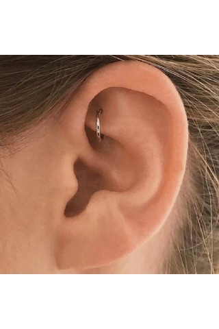 6 Mm Silver Cerrahi Çelik Düz Halka Tragus Piercing Helix Kıkırda Renkli