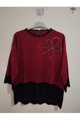 Anne Moda Ankara Üstün Kalite, Kaşmir-pamuk-viskoz Karışımlı Şık Kazak/bluz Kırmızı