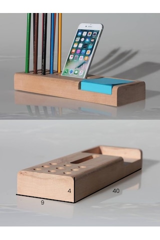 Çok Amaçlı Ahşap Masaüstü Organizer Ve Kalemlik