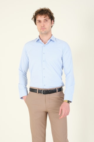Giyim Dünyası Erkek Slim Fit Gömlek Mavi 001