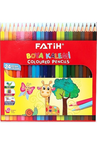 Resim Defteri 25x35 Cm 24 Renk Kuru Boya Dereceli Kurşun Kalem Rulo Kalemlik 24 Bölmeli Hamur Silgi Kalemtraş Görsel