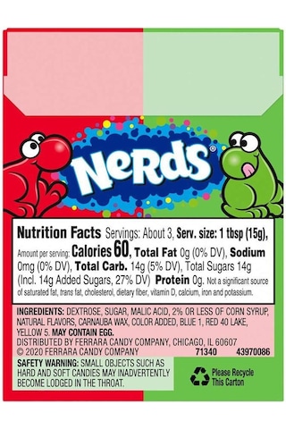 Nerds Karpuz Kiraz Mini Kıtır Şekerleme 46.7GR