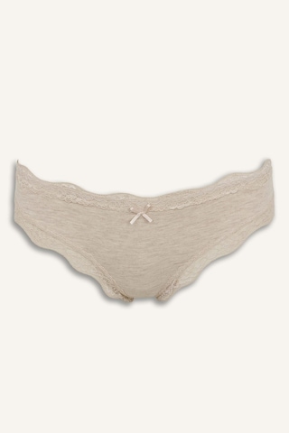 Defacto Fiyonk Ve Dantel Detaylı Ribana 2li Slip Külot I4131ax26aubg588 Bej-bg588