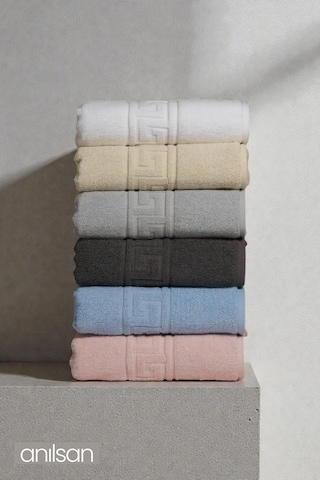 6'lı Calm Honey Greek El Havlusu - 50x90 Cm, 225 Gr, %100 Pamuk, Spa Ve Otel Havlusu Çok Renkli