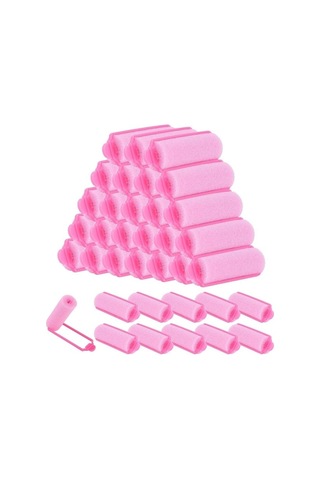 36 Adet Köpük Saç Bigudisi 20 Mm Mini Köpük Saç Şekillendirici Bigudiler Saklama Çantalı Esnek Sünger Bigudiler Yumuşak Uyku Bigudileri Pembe