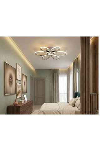 3 Renkli Yonca 6 Lı Krom Plafonyer Salon Mutfak Çocuk Odası Yemek Masası Ve Antre İçin Modern Led