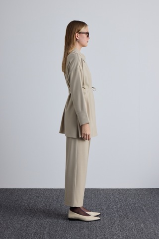 Manuka Geniş Yaka Kadın Tunik - Bej