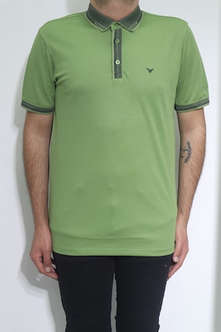 Dmctekstil Santa Erkek Düz Spor Kesim Rahat Kalıp Polo Yaka T-shirt Yeşil