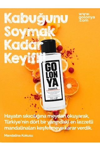 Golonya Ekşi Mandalina Kokulu Cam Şişe Kolonya 250 ML