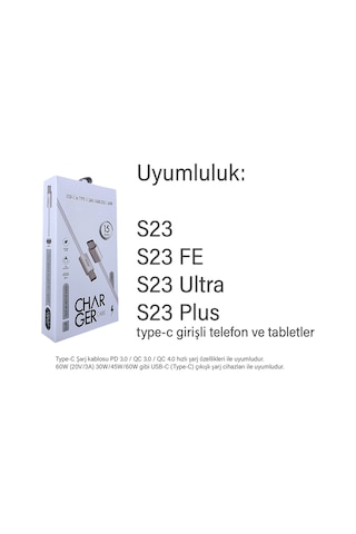 Samsung Uyumlu S23 - S23 Fe - S23 Ultra - S23 Plus Şarj Kablosu Type-c Hızlı Şarj