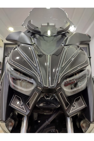 Yamaha Xmax 2018-2021 Karbon Desen Ön Far Üstü Pad
