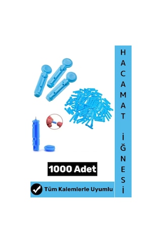 Hacamatiğnesi Tüm Kalemlerle Uyumlu Şeker Parmak Delme Klinik Tipi Hacamat Kalemi İğnesi 1000 Adet