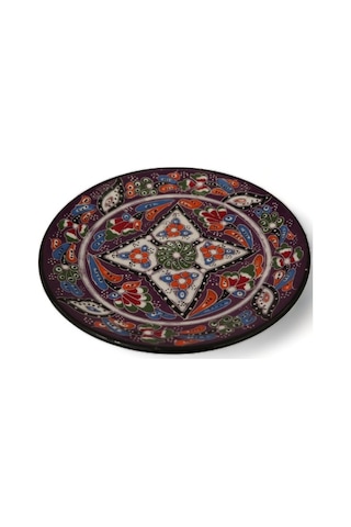 Özel Motifli Mor Renkli Tabak 18 Cm