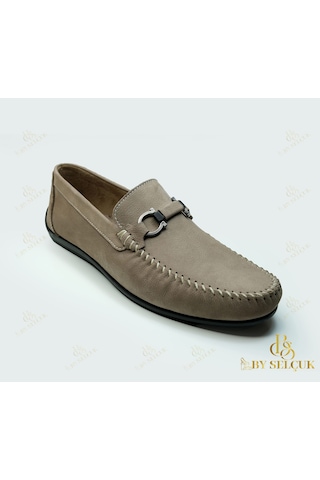 Loafer Nubuk Deri Ayakkabı Bej