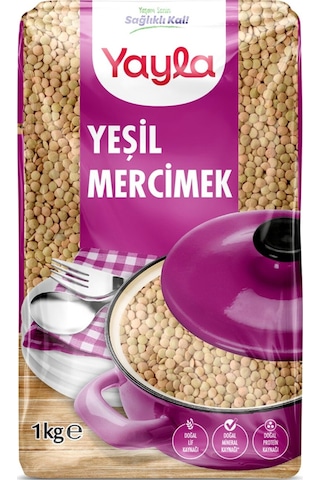 Yayla Yeşil Mercimek 1 Kg 3 Lü