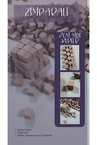Doğal Mdf Eğitici Küp Bloklar 100 Adet 2x2x2 Cm