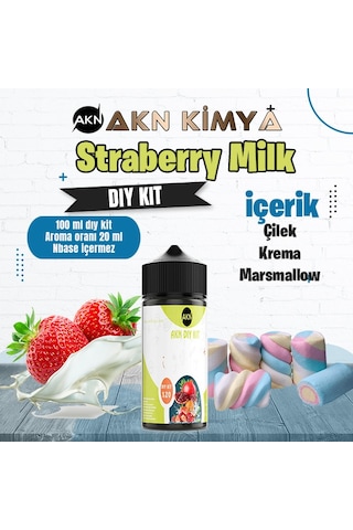 Strawberry Milk Dıy Kit Çilek Süt Gıda Aroması %20 Oranda Aroma İçerir Hazır Değildir 100 Ml