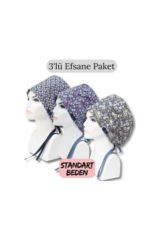 Standart Beden 3lü Efsane Paket Lacivert Çıtır Papatyalar Mavi Minik Çiçekler Bahar Çiçekleri Mavi Renkli