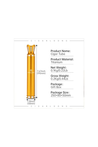Cigarloong Metal Puro Kılıfı Delicili Sehpalı Tekli Gold 60 Ring