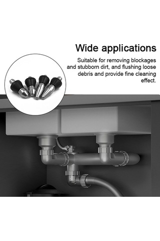 Vkemall Stainless Steel Boru Tıkanıklık Açıcı, Yüksek Basınçlı Temizleme Ucu, 1/4 İnç Uzun Uçlu, Kanal Ve Su Boruları İçin