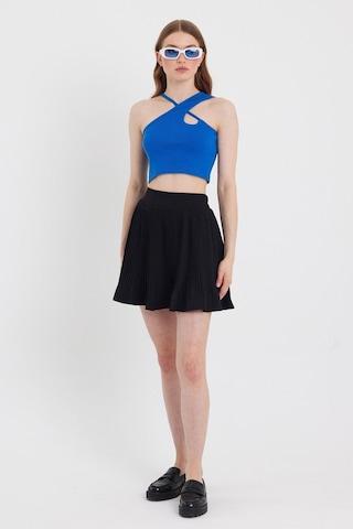 Quhox Kadın Askılı Crop Kaşkorse Saks