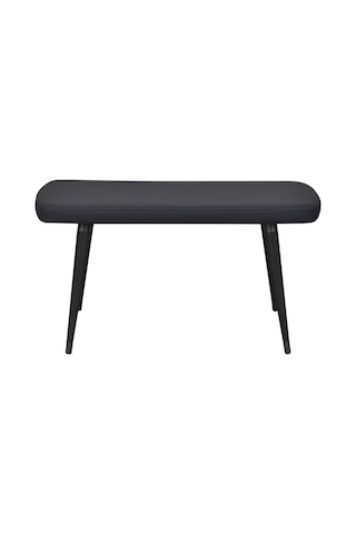 Vilinze Eames Ahşap Ayak Deri Mutfak Masası Bankı Siyah