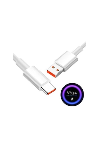 67w-120w Güçlü Type-c To Usb Şarj Kablosu 6a Hızlı Şarj Destekli 1 Adet