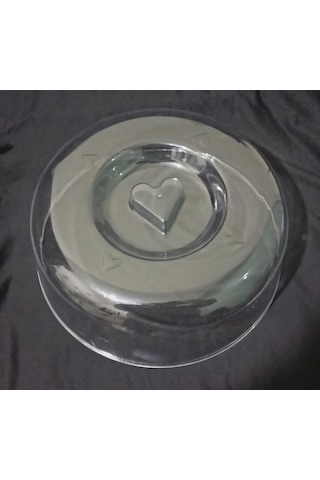 Pasta Kek Tabağı İçin Şeffaf Fanus Kapak 26 Cm Kırılmaya Dayanıklı Plastik Sağlıklı Tazelik Koruyucu