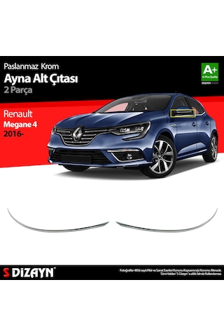 S-dizayn Renault Megane 4 Krom Ayna Alt Çıtası 2 Prç. 2016 Ve Üze