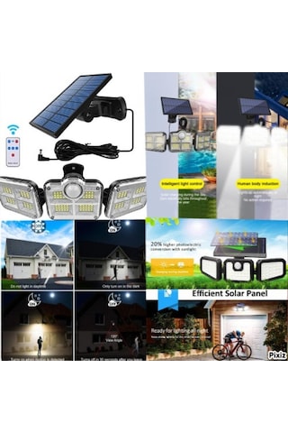 Solar Panelli Uzaktan Kumandalı 122 Led Bahçe Aydınlatması Renkli