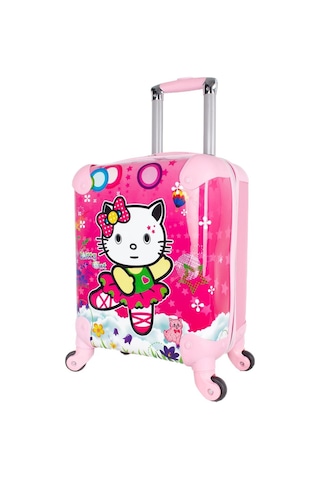 Nishev.com Evini Sev Hello Kity Woman Kız Çocuk Valizi Pembe Pembe