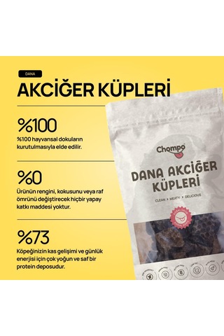 Dana Ciğer Küp 100% Doğal Katkısız Köpek Ödül Maması 100 Gr Tek İçerik