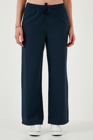 Lela Pamuklu Relaxed Fit Yüksek Bel Bol Paça Bayan Pantolon 668Yp5118 Lacivert
