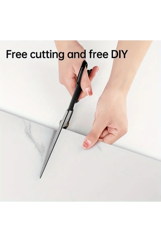 Kenpazar Beyaz Mermer Desenli Alüminyum Plastik Duvar Sticker Ahşap - Beyaz