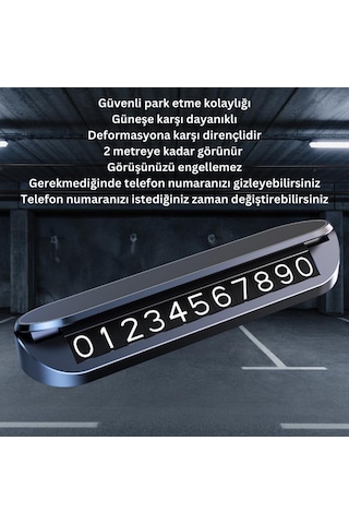 Coofbe Premıum Kapaklı Gizlenebilir Araç Park Telefon Numaratörü Geçici Park Telefon Numaratörü 1 Adet
