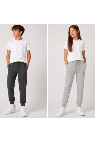 Hukids Unisex Çocuk Eşofman Altı Antrasit