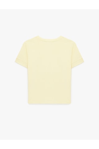 Koton Slim Fit Kısa Kollu Bisiklet Yaka Basic Tişört Sarı 6sak50400ek