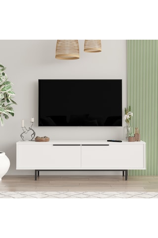 Robin Home Lidya Tv Ünitesi Sehpası Metal Ayaklı 160cm Beyaz