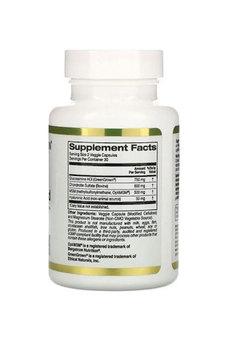 California Gold Nutrition, Glucosamine Glukozamin Chondroitin, Msm Plus 60 Veggie Caps