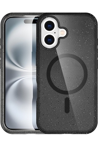 Apple Apple iPhone 16 İçin Uyumlu Parıldayan Simli Tasarımlı Sararmaz Magsafe Özellikli Kılıf