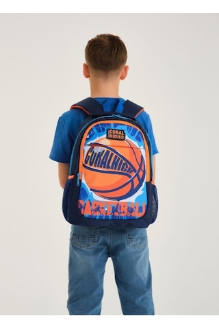 Coral High Lacivert Basketbol Desenli İlkokul Ve Ortaokul Sırt Çantası 14405