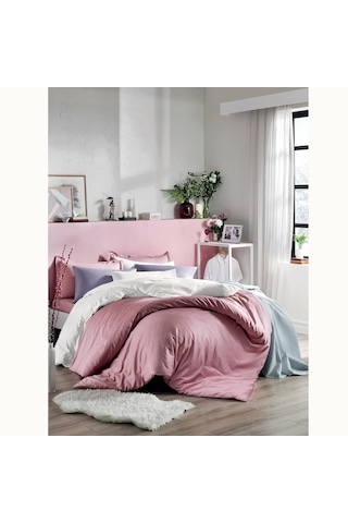 Linens Mıx&Match Saten Çift Kişilik Nevresim Kılıfı Taş