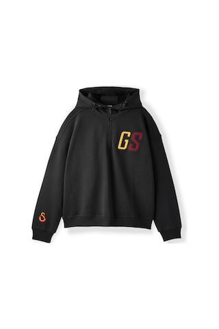 Gsstore Galatasaray Kadın Yarım Zip Hoodie K252107 Siyah
